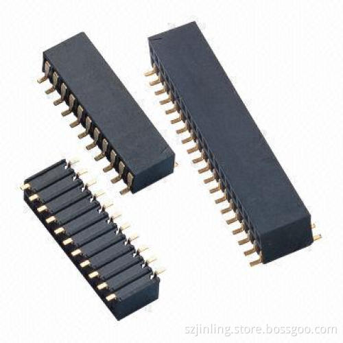Dual-row Side Entry 2.54mm Pitch Female Headers, SMT Type, 1,000V AC Voltage